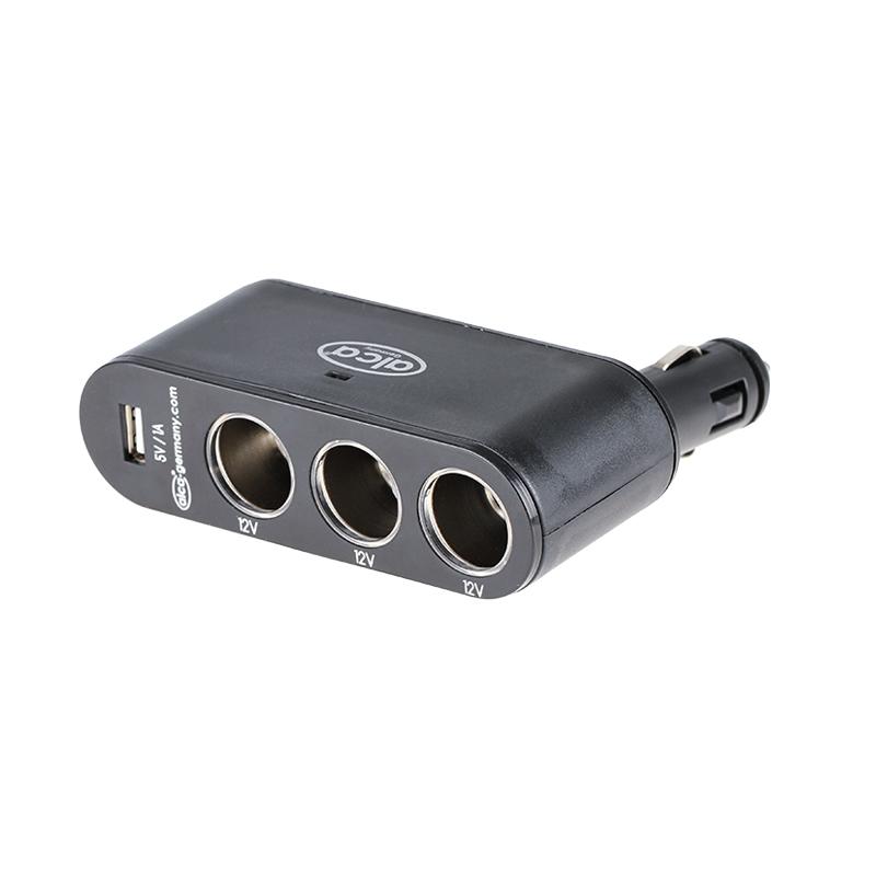 Розетка прикуривателя 12 В, 3 выхода+1 USB ALCA, шт. — фото 3
