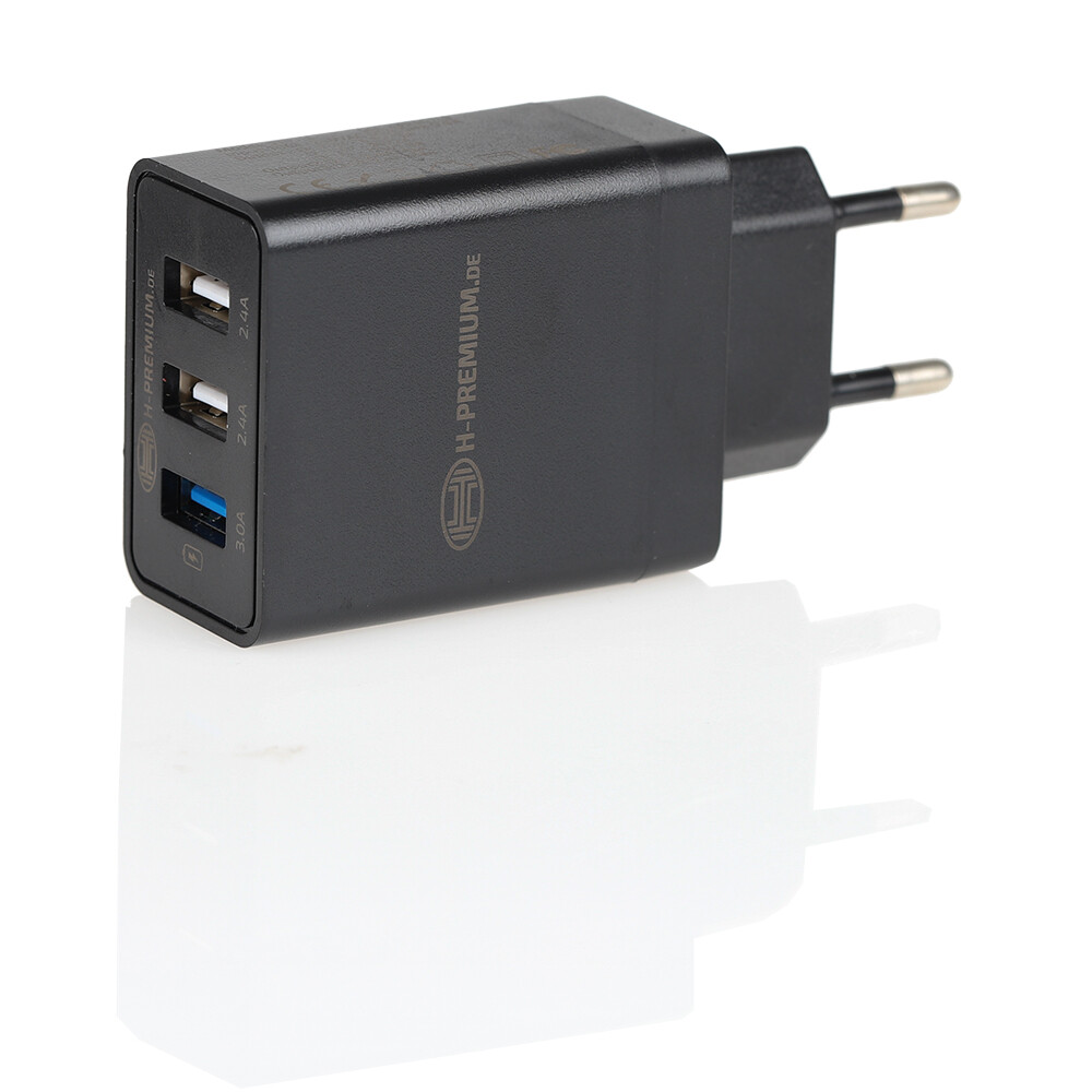 Зарядное устройство(сетевое) 230V 3-порта USB 3.0 Черное HEYNER, шт. — фото 2